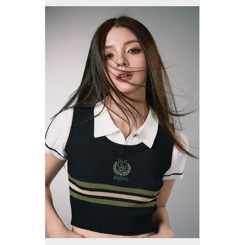 公式 ハリーポッター ボーダーニットベスト ショート ホグワーツ