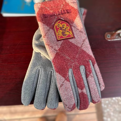 ハリーポッター公式 アーガイル柄手袋 裏起毛 ユニバーサルスタジオ海外限定品