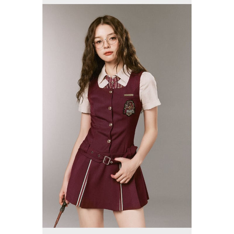 公式 ハリーポッター アカデミックスリムワンピース ホグワーツ寮 4色 公式 ハリーポッター アカデミックスリムワンピース ホグワーツ寮 4色