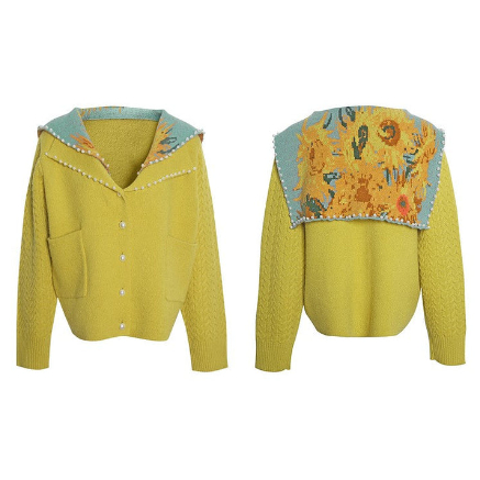 advisry ひまわりカーディガン advisry ひまわりカーディガン advisry ひまわりニット カーディガン