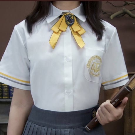 ハリーポッター  半袖2本線ライン 白シャツ レディース/メンズ  ホグワーツ制服 海外限定公式ライセンス品 ME