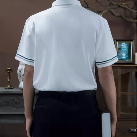 ハリーポッター  半袖2本線ライン 白シャツ レディース/メンズ  ホグワーツ制服 海外限定公式ライセンス品 ME