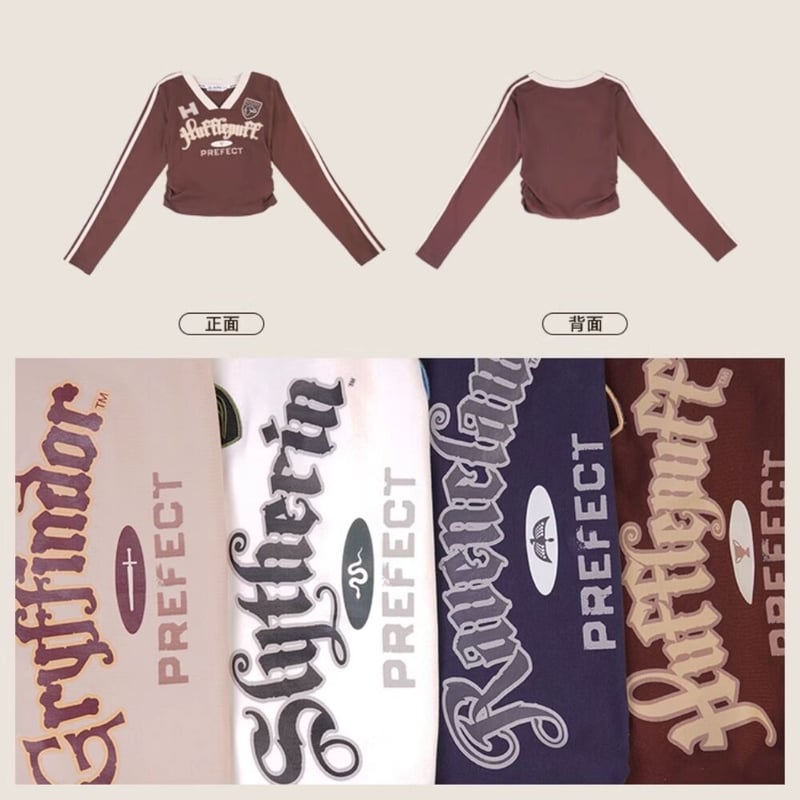 Harry Potter ロングTシャツ Amazon.com: Harry Potter Girls Hogwarts Long Sleeve Top Grey