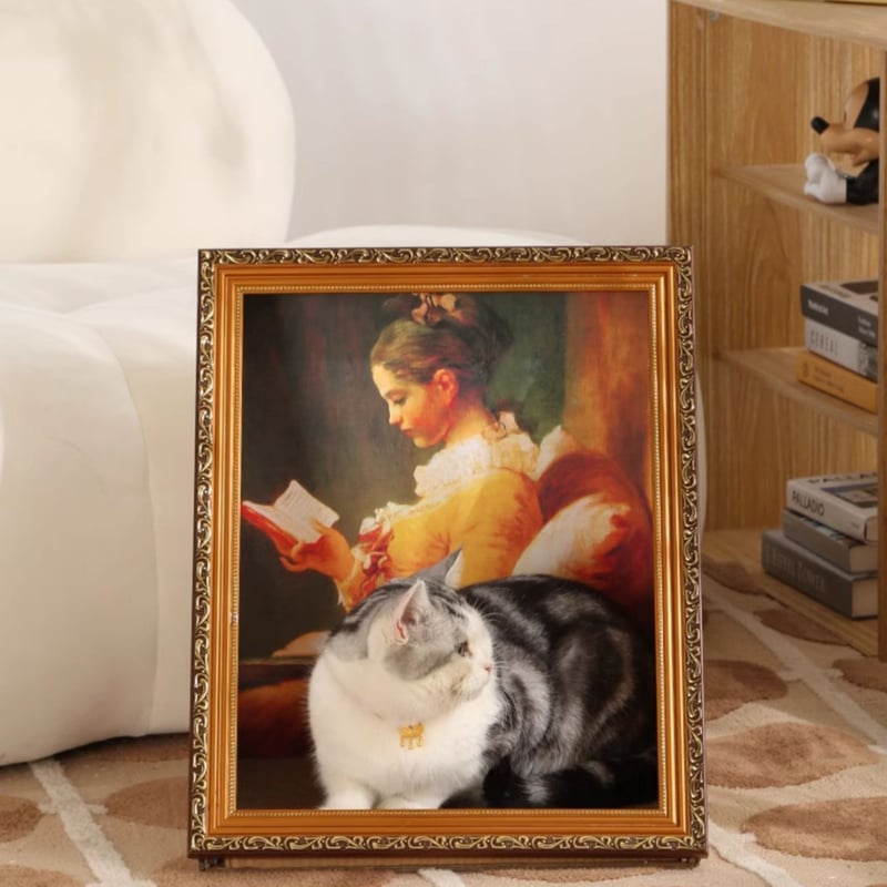猫用 絵画の爪とぎハウス 