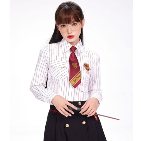 【公式】 ハリーポッター 寮章柄  ワンタッチ ショート ネクタイ 「ストラップタイプ」 ホグワーツ制服 ワーナーブラザーズ 公認 海外 コラボ版 梗豆 KYOUKO 制服馆