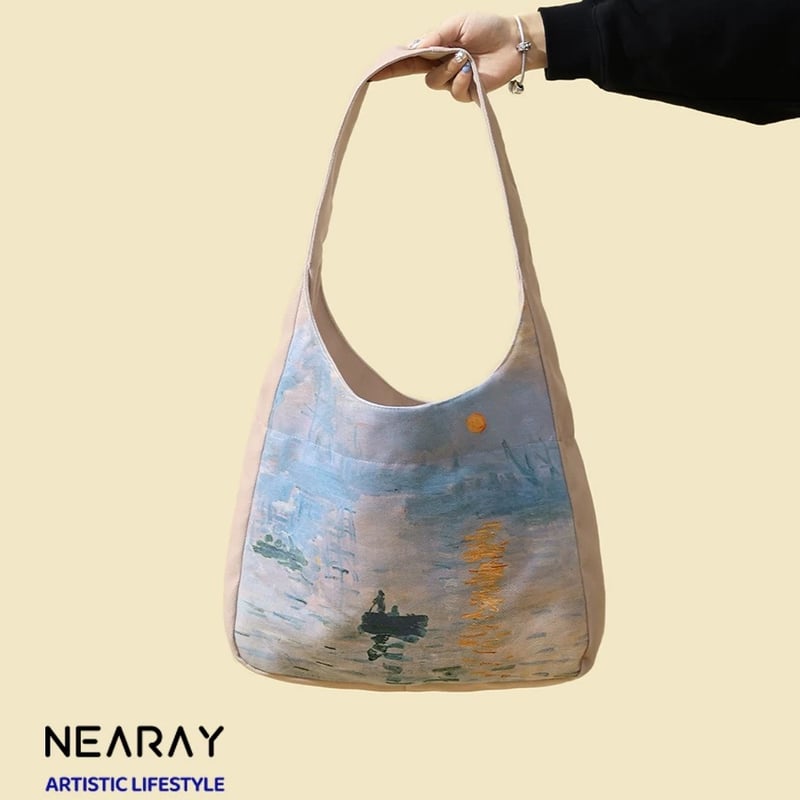 モネ「 印象・日の出」 サイドショルダー バッグ NEARAY 美術作品 