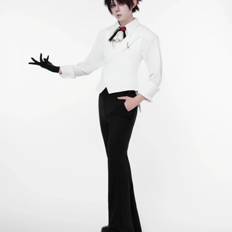 【ファスナー型】厚底・ヒール・シークレットシューズ用 ロングストレートパンツ フォーマルスーツパンツ ブラック  コスプレ