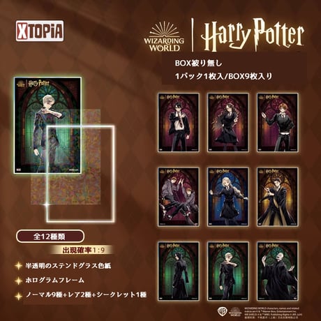 【1パック】 ハリーポッター ステンドグラス 色紙コレクション 公式ライセンス 海外限定商品 XTOPiA
