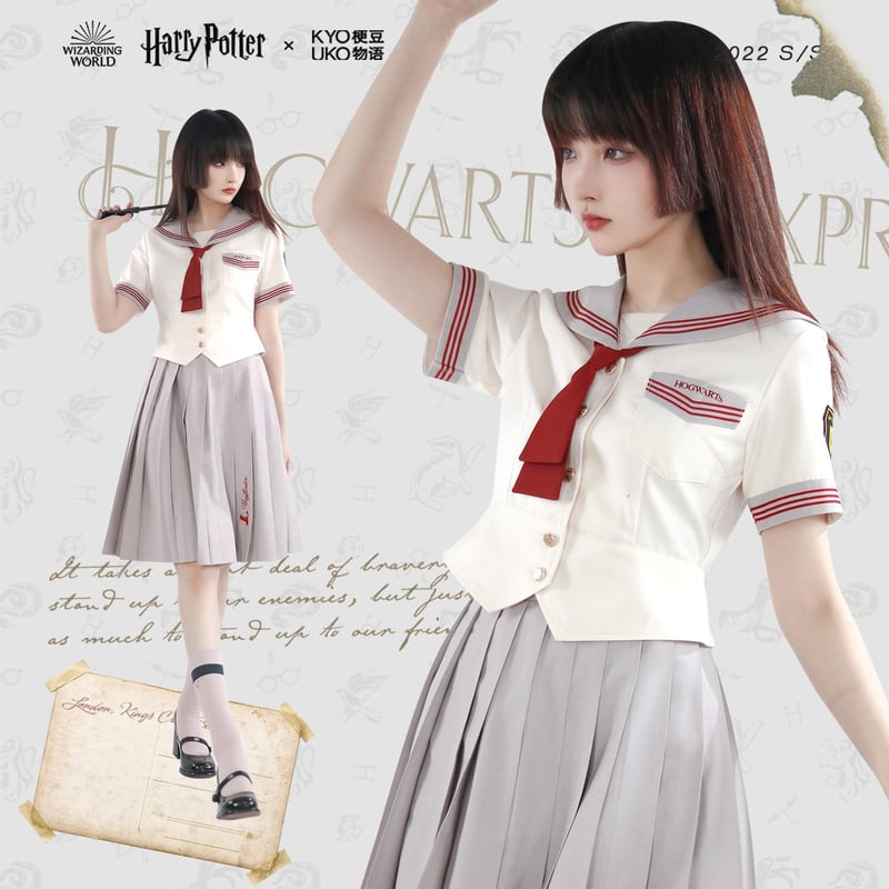 Harry Potter× 梗豆 ジャケット、膝丈スカート、ネクタイセット 梗豆