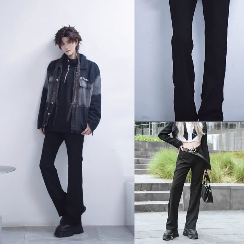 シークレットシューズ用 ロングストレートパンツ フォーマルスーツ