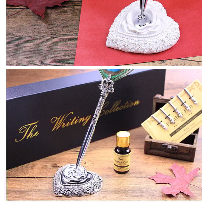 羽ペン用 ペン立て ハート型 ヴィンテージデザイン | Aki global