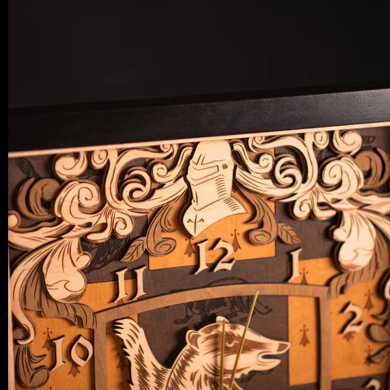 ハリーポッター ハッフルパフ アンティーク 3D 壁掛け時計