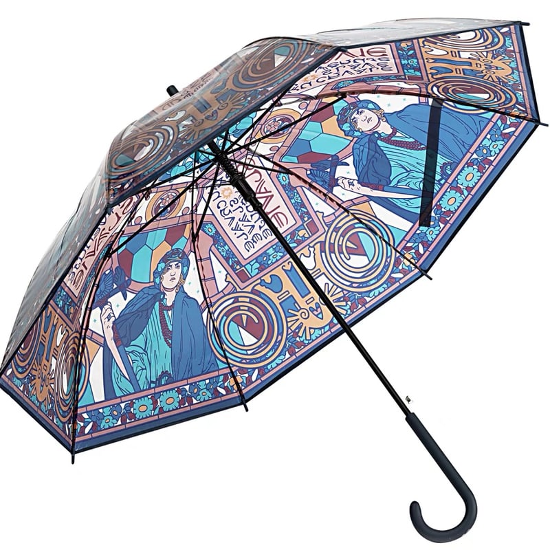 ミュシャ スラヴィア ステンドグラス 透明傘 8本骨 美術作品シリーズ