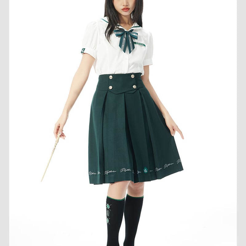 ハリーポッター ハイウエスト ロングプリーツスカート