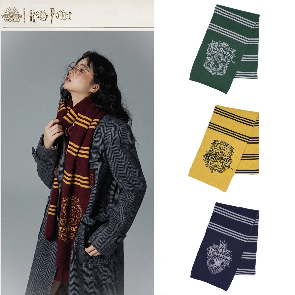 ハリーポッター 3本線 ホグワーツ寮 ボーダーマフラー 海外限定コラボ  