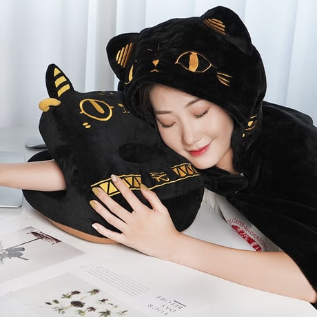 バステト リバーシブル 枕 デスク/仮眠用 大英博物館 公式 作品シリーズ ガイアアンダーソン猫