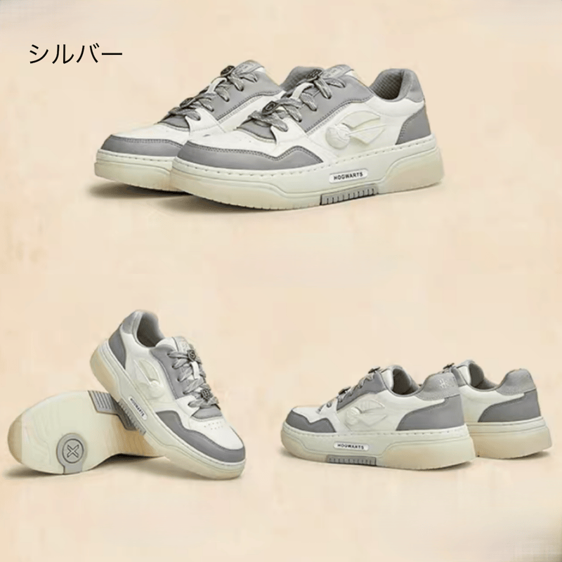 ハリーポッター スニッチ 白地スニーカー 「メンズシルバー」 24 ハリーポッター スニッチ 白地スニーカー 「メンズシルバー」 24