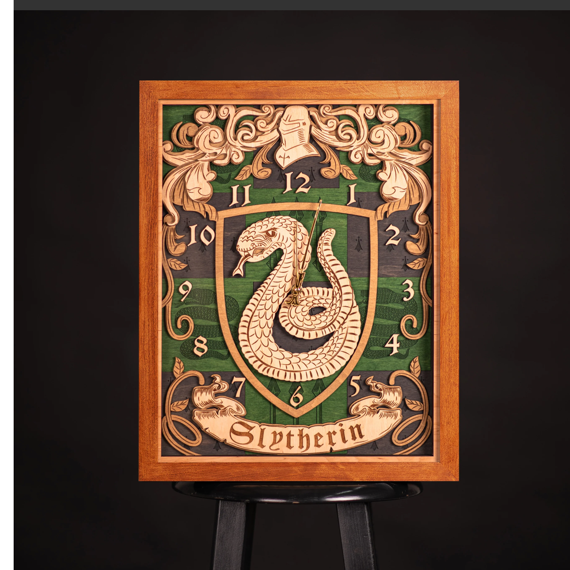 ハリーポッター スリザリン アンティーク 3D 壁掛け時計 ライト