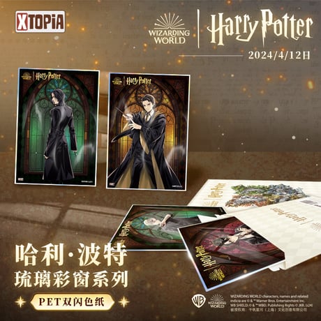 【1パック】 ハリーポッター ステンドグラス 色紙コレクション 公式ライセンス 海外限定商品 XTOPiA