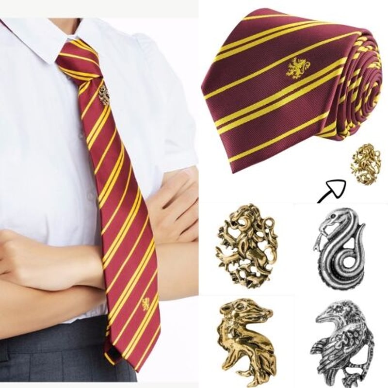 Harry Potter ハリーポッター ネクタイ ５点まとめ 公式】 ハリーポッター ワンポイント寮章 ストライプ柄 ネクタイ