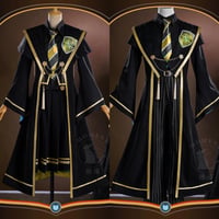 【高級版】魔法の覚醒 魔法使いの和風ローブ ”穴熊の黄色” コスプレ衣装 女子制服 男子制服