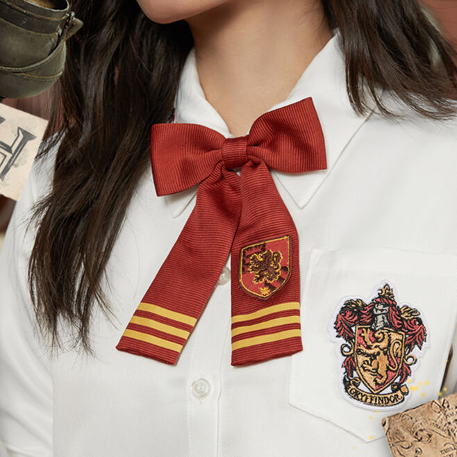 公式 ハリーポッター リボン 細め 寮章ワッペン 英国風 ホグワーツ制服