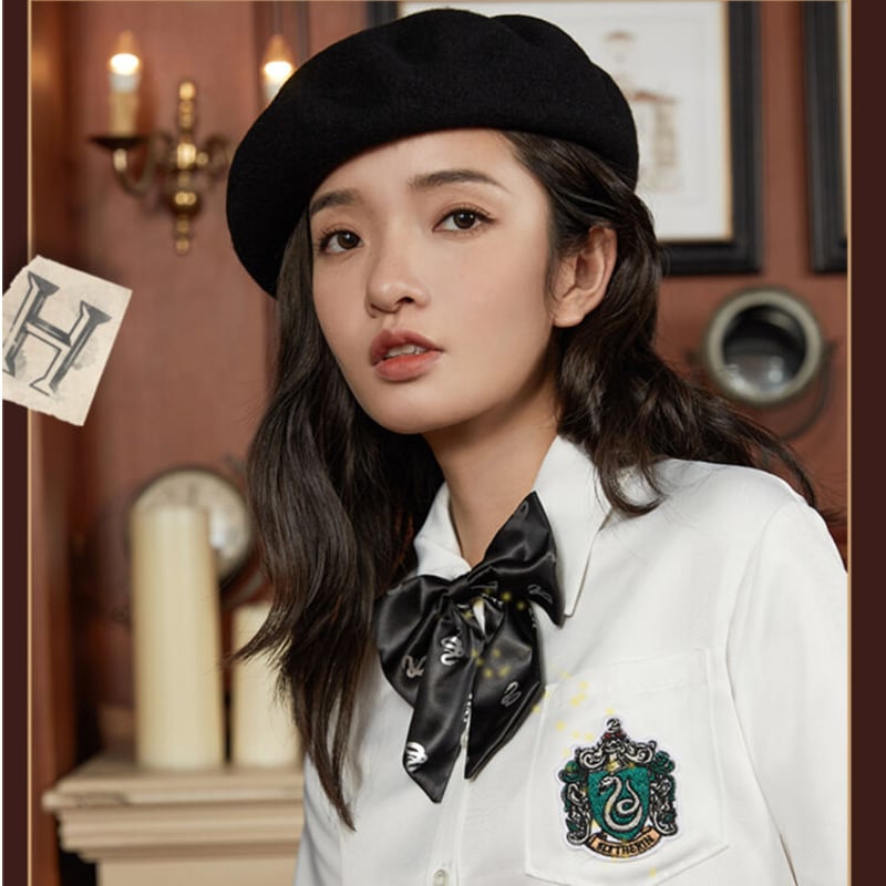 公式 ハリーポッター リボン 黒 寮章柄 ホグワーツ制服 ME | Aki global