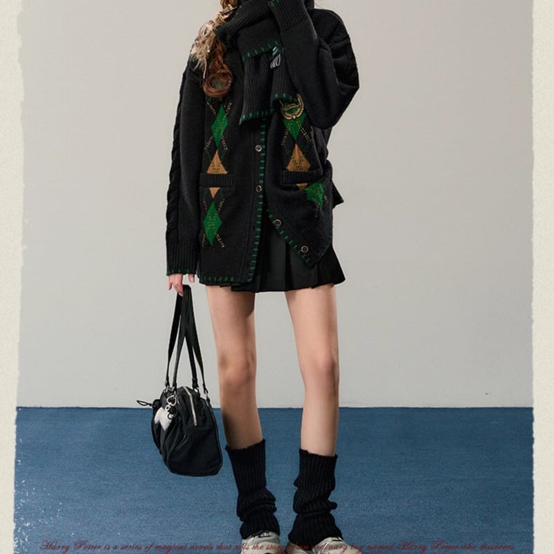 ハリーポッター ステッチマフラー ホグワーツ寮4色 KYOUKO2024冬