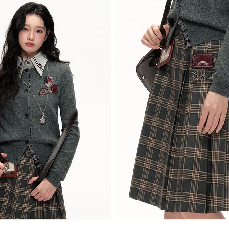 ハリーポッター チェック柄サイドプリーツスカート KYOUKO2025冬 | Aki  