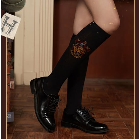 公式 ハリーポッター ハイソックス 靴下 黒 寮章入り ホグワーツ制服 ME