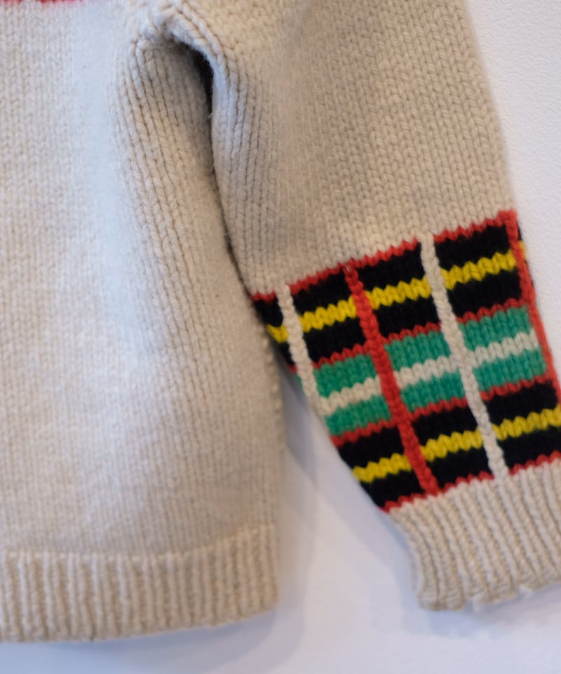 60's Check Button Cowichan Knit | Groovy days 60's Check Button Cowichan Knit | Groovy days