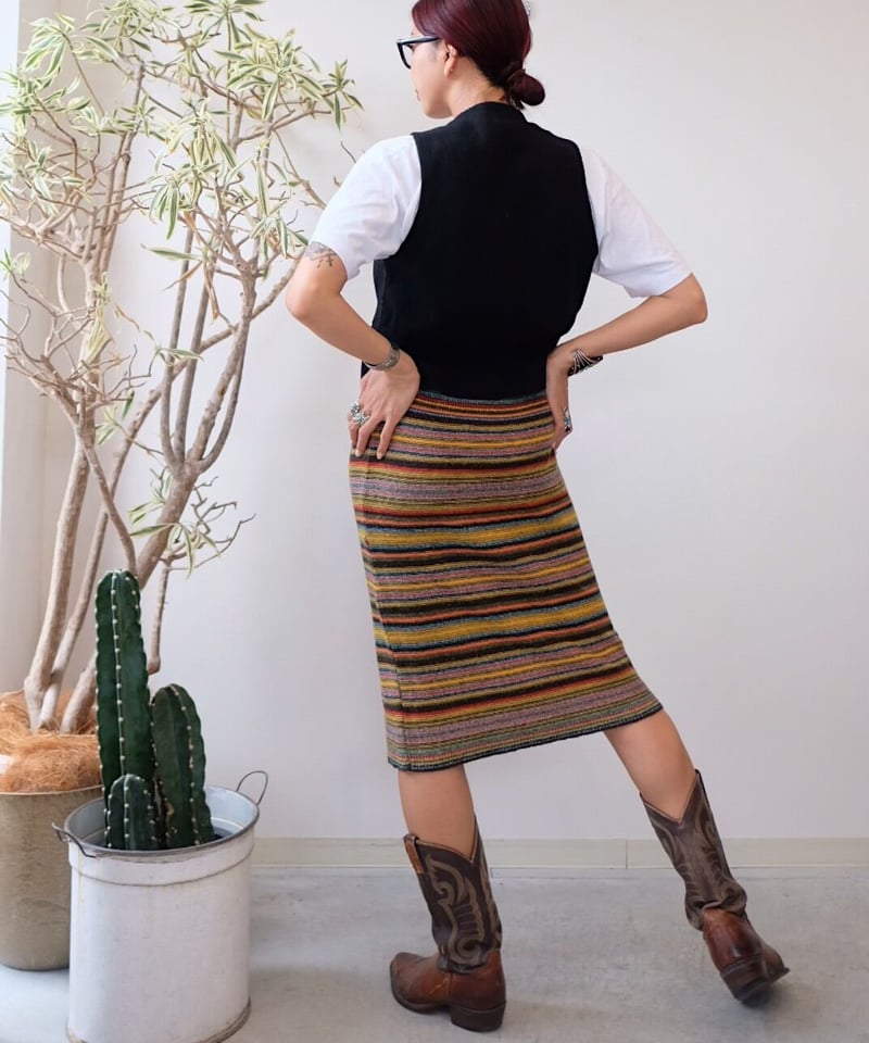 Striped knit skirt on sale