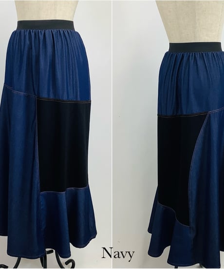 【select】デニム見え素材切替スカート（N26501）