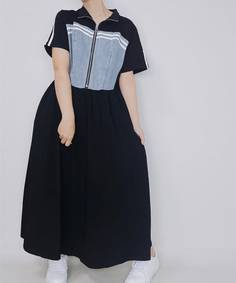 【select】デニム切り替えロングワンピース（77004）