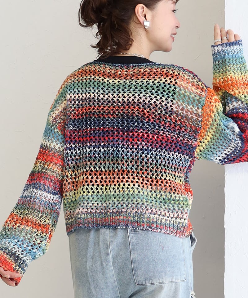 select】ざっくり編みカラフルニットプルオーバー （199754） | 一宮市
