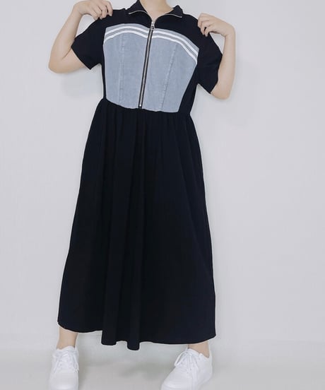 【select】デニム切り替えロングワンピース（77004）