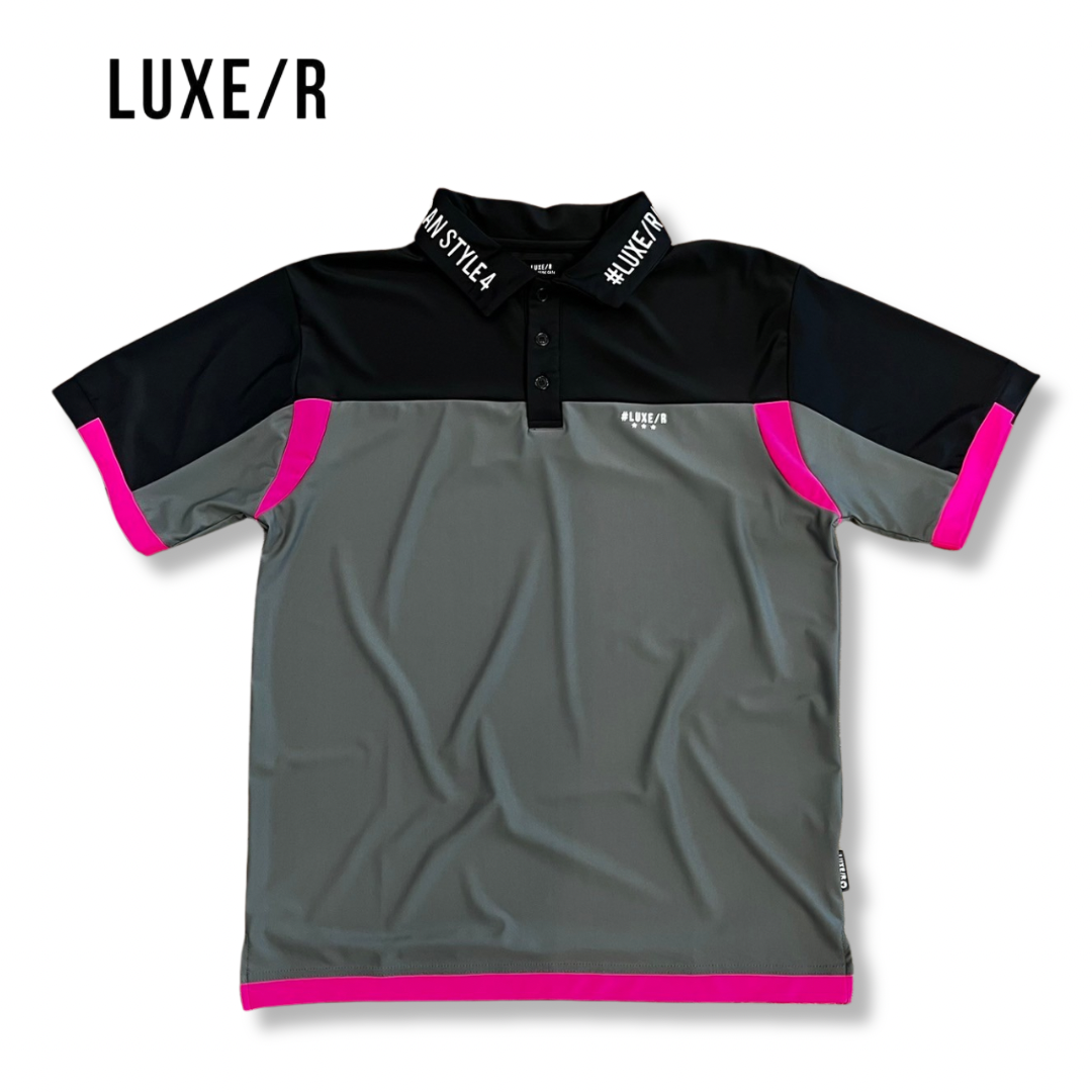 LUXE/R GOLF】(45617) ストレッチスムース切り替えポロシャツ LUXE/R GOLF】(45617) ストレッチスムース切り替えポロシャツ