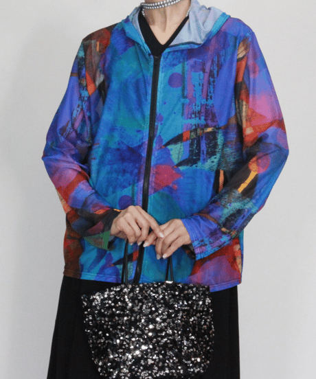 【select】アート柄シアーzipパーカー（258561）