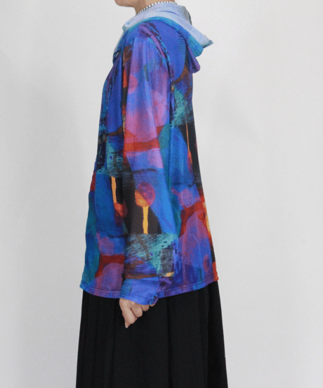 【select】アート柄シアーzipパーカー（258561）