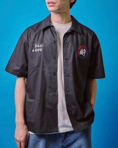 YOIDORE】酒愛好家シャツ (825310) ブラック(99) | 一宮市の店舗のない