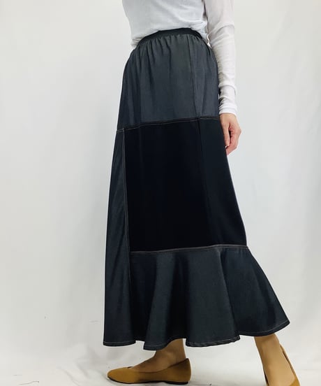 【select】デニム見え素材切替スカート（N26501）