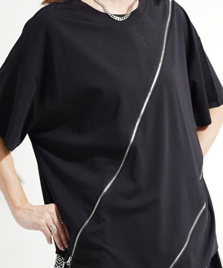 【select】アシメジップデザインビッグプルオーバー（4267）