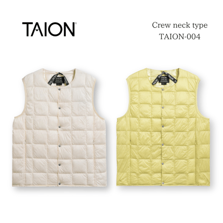 【 TAION 】 CREW NECK BUTTON DOWN VEST(MENS)