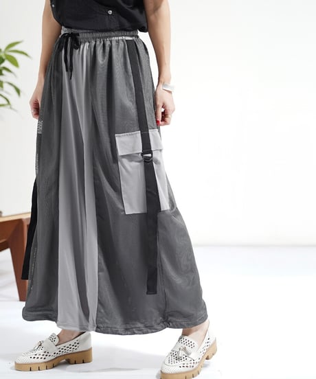 【select】メッシュ切替フレアパンツ（C-3650）