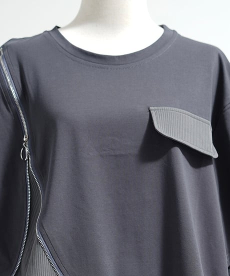 【select】アシメジップデザインプルオーバー（0372）