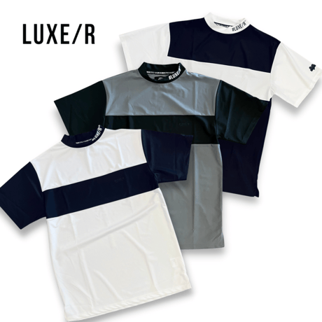 【LUXE/R GOLF】ストレッチ スムース 切り替え モックネック Tシャツ（45399）