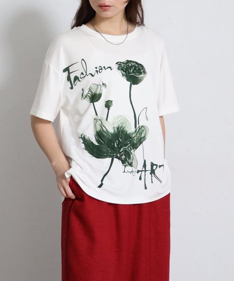 【レディース・ユニセックス】フラワープリント半袖Tシャツ（206689）