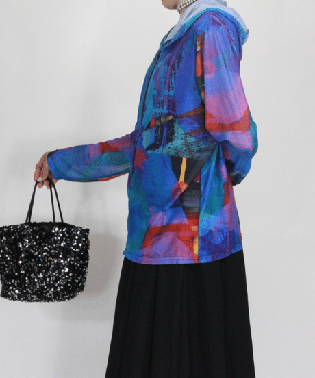 【select】アート柄シアーzipパーカー（258561）