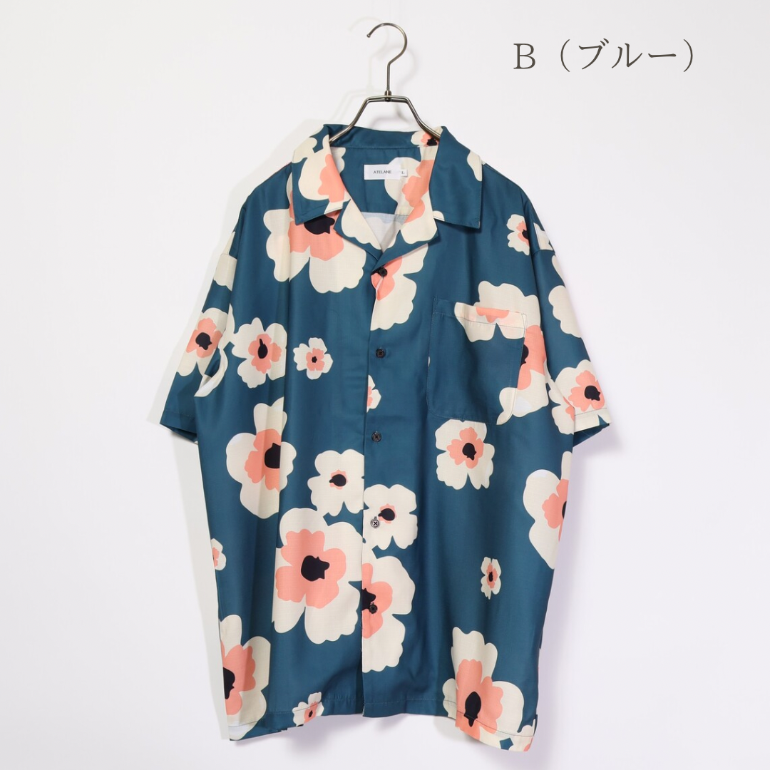 ATELANE アテレーン　メンズ　フラワープリント　デニムジャケット Mサイズ ATELANE アテレーン メンズ フラワープリント デニムジャケット