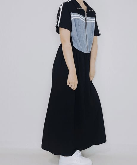 【select】デニム切り替えロングワンピース（77004）